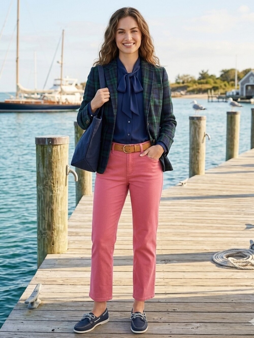 Lands End Cropped Jeans Original Fit Coral/Salmon Pink Size 6 Preppy Casual